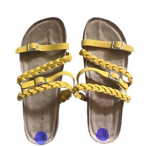 Indigo Rd. Yellow Sandals with Braided Straps•Never Worn•Size 8.5